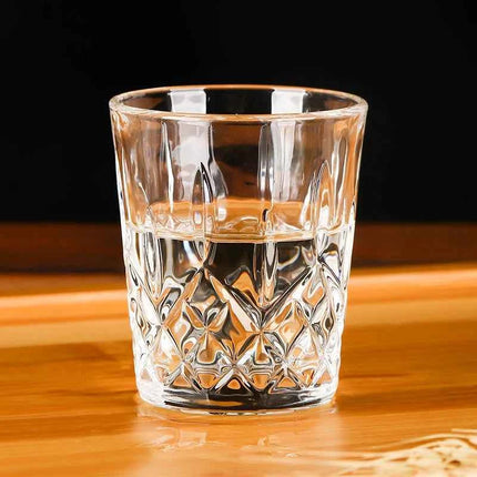 12pcs/8pcs/6pcs/4pcs/2pcs Embossed Glass 50ml Spirits Cups Engraved Tea Drinking Baijiu Cup Water Glass Small Capacity Wine Cup