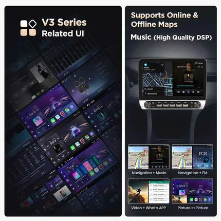 Junsun 10.1" WirelessCarplay AndroidAuto Car Radio for Fiat Ducato Jumper2 2011-2022 radio with button Bluetooth GPS Navi 4G DSP