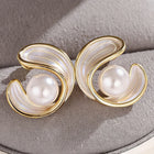 Orecchini a perno da donna Huitan, delicati, con smalto bianco, estetici, per matrimonio, fidanzamento, accessori di lusso, versatili, gioielli da festa, regalo per signora