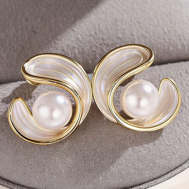 Orecchini a perno da donna Huitan, delicati, con smalto bianco, estetici, per matrimonio, fidanzamento, accessori di lusso, versatili, gioielli da festa, regalo per signora