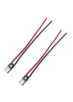 2/5/10 Pezzi Connettore USB Tipo C 10cm a 2 Pin Maschio e Femmina per Saldatura, Presa di Ricarica USB-C per Porte di Ricarica di Telefoni Cellulari