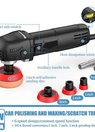 Car Polisher 6 Variable Speed Electric Waxing Repairing Sander Tool 75MM\100MM\140MM Polisher Car Buffer Polisher Power Tool