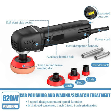 Car Polisher 6 Variable Speed Electric Waxing Repairing Sander Tool 75MM\100MM\140MM Polisher Car Buffer Polisher Power Tool
