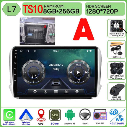 Android 16 GPS Navigation For Peugeot 2008 208 Series 2012 - 2018 Carplay Car Radio Multimedia Player Stereo Video BT 2k Screen