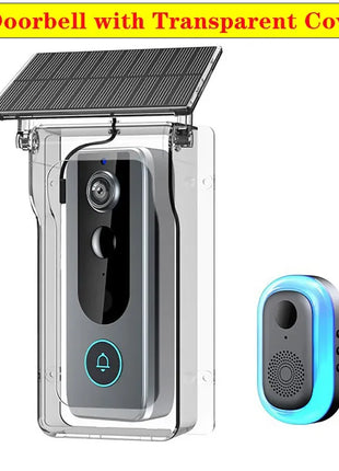 Campanello senza fili Copertura solare per carica pioggia Porta digitale Peephol Tuya Wifi Telecamera di sicurezza Citofono Video Smart Ring Campanello per porta