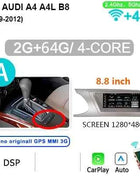 8GB 256GB Carplay 8.8'' Android 14 Auto Car Radio Multimedia player For Audi A4 B8 2009-2016 2 din autoradio Stereo 4G LTE