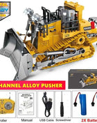 4WD Remote Control Excavator 4x4 Alloy Dump Truck Bulldozer Radio Model RC Car Construction Vehicle Toy Children Kids Gifts