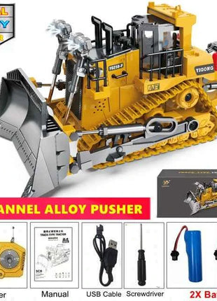 4WD Remote Control Excavator 4x4 Alloy Dump Truck Bulldozer Radio Model RC Car Construction Vehicle Toy Children Kids Gifts