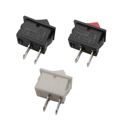 10 pz 10x15mm KCD11 2pin interruttore a pulsante SPST 3A 250V AC Snap-in barca interruttore a bilanciere ON/OFF 10*15MM nero rosso bianco