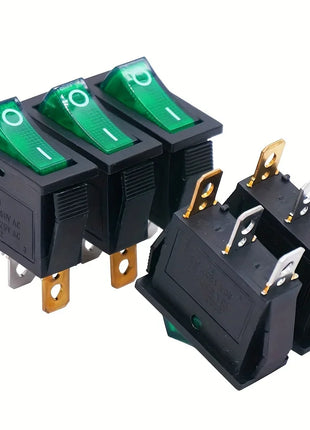 8 Pieces AC 250V/15A, 125V/20A LED Illuminated On/Off SPST 3 Pin 2 Position Mini Boat Rocker Toggle Switch Snap-in for DIY Home