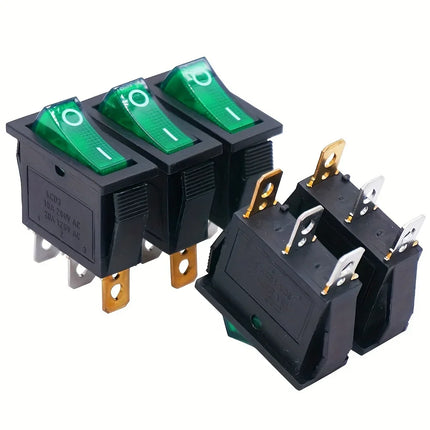 8 pezzi AC 250 V/15 A, 125 V/20 A LED illuminato On/Off SPST 3 pin 2 posizioni Mini barca interruttore a levetta a bilanciere a scatto per la casa fai da te