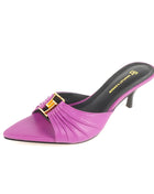 2024 New Women's Summer Pointed Toe Fish Mouth High Heel Slippers Non-slip Outdoor Sexy Slippers GJ Metal Decorative Single Shoes
