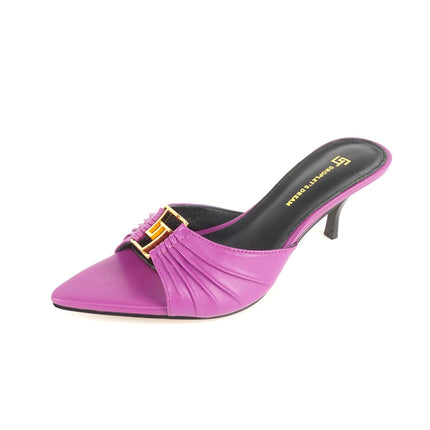 2024 Pantofole da donna nuove estive a punta con bocca di pesce Tacchi alti Pantofole da esterno antiscivolo sexy GJ Scarpe singole decorative in metallo