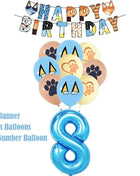 Nuovo cartone animato simpatico cane decorazione festa di compleanno kit cani blu tema buon compleanno piatti tovaglioli tazze stoviglie forniture per bambini