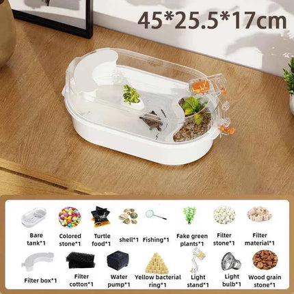 Reptile Terrariums Turtle Breeding Tank Desktop Plastic Ecological Display Box Household Turtle Incubator Breeding Habitats