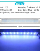 Aquarium LED Light Super Slim Fish Tank Aquatic Plant Grow Lighting Waterproof Bright Clip Lamp Blue LED 18-72cm for Plants 220v
