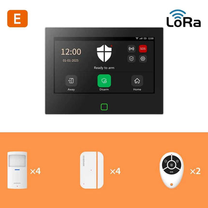 Staniot 7inch Lora Protection Kit WiFi 4G Tuya Smart Home Alarm System with 5000mAh Battery 500M Distance Works with Alexa