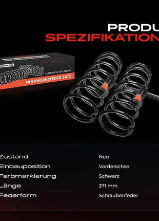 Frankberg 2x Molla per Telaio Asse Anteriore per BMW Serie 6 E24 2.8L 3.2L 3.4L 1977-1989 31331126025 31331134185 31331126026 RA1092