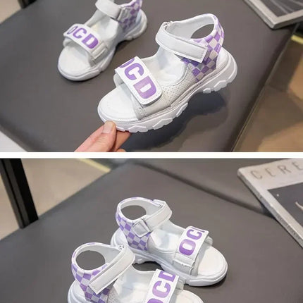 Sandali per bambini Ragazze Estate 2025 nuova moda scarpe da spiaggia per ragazze con suola morbida CuHK sandali sportivi antiscivolo per bambini