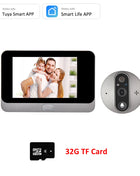 Yuezhe Tuya 3MP Smart WiFi Peephole Doorbell with Camera 4.3 Inch 1080P Eye 5000mAh PIR Motion Alarm Alexa Bell for Home