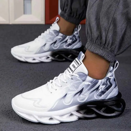 Scarpe sportive casual da uomo Scarpe sportive leggere e traspiranti con stampa fiamma Scarpe estive da tennis all'aperto da corsa Scarpe da trekking per uomo