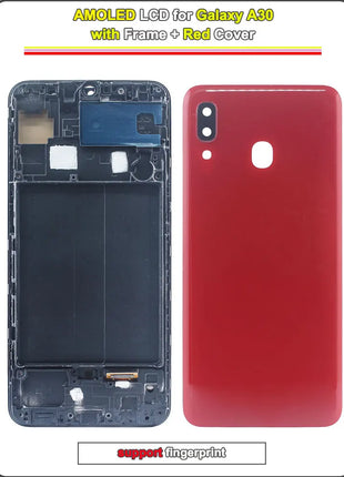 Display LCD AMOLED per Samsung Galaxy A30, Schermo Touch con Digitalizzatore, Assemblaggio Completo con Cornice per Samsung A30 A305F A305G