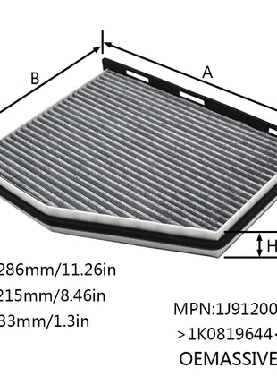 Filtro aria aria aria condizionata abitacolo polline per VW Golf 6 2005 - 2013 CBZB CAVD CNWA BSE BSF CCSA CMXA CCZB CDLF CDLC CRZA 1.2 1.4 TSI 1.6 2.0 L