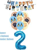 Nuovo cartone animato simpatico cane decorazione festa di compleanno kit cani blu tema buon compleanno piatti tovaglioli tazze stoviglie forniture per bambini