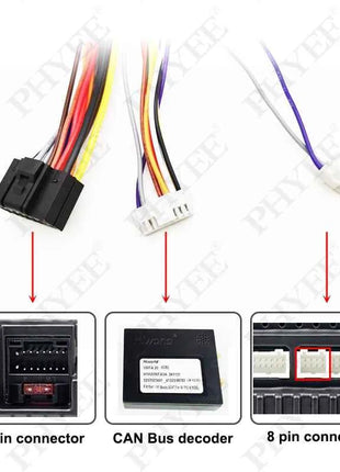 Adattatore per cablaggio radio, decodificatore CAN Bus, cavo Android per auto a 16 pin, per VW Golf, Jetta, Polo, Passat, T-Roc, Octavia, Leon