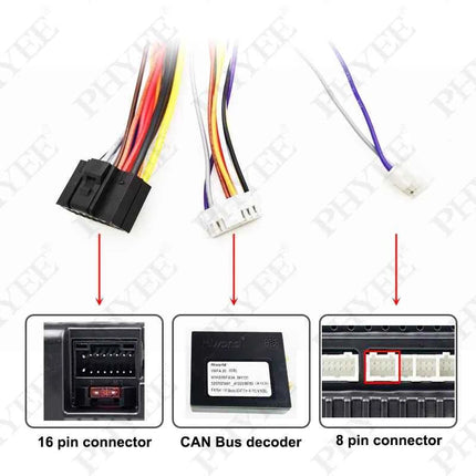 Adattatore per cablaggio radio, decodificatore CAN Bus, cavo Android per auto a 16 pin, per VW Golf, Jetta, Polo, Passat, T-Roc, Octavia, Leon
