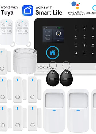 Telecamera di monitoraggio PIR Sistema di allarme di sicurezza WiFi GSM Alexa Tuya Smart Life Thief Invasion Sistema di sicurezza di allarme domotico