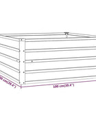 Garden flower box, 320x80x77 cm steel frame, villa courtyard combined planting trough, outdoor anti-corrosion planting box