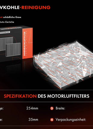 Filtro Abitacolo a Carbone Attivo Frankberg 2x per VW UP 121, Skoda Citigo NF1, Seat Mii KE1 1.0L 1S0819669 CUK26006