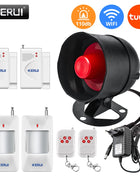 KERUI Tuya Smart WIFI Sistema di Allarme di Sicurezza Kit 110dB Wireless Forte Sirena Interna/Esterna Corno Casa Antifurto Sensore Porta di Movimento