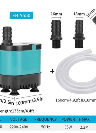 20/35/50/60W Bottom Suction Submersible Pump Fish Tank Water Circulation Pump Small Silent Filter Suction Manure Change Pump
