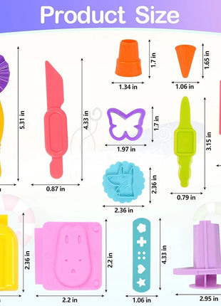 Stampo per pasta da gioco per gelato 3D Accessori per pasta da gioco Giocattoli artigianali fai-da-te per bambini Bambini Simpatico animale ghiacciolo Stampi per argilla da plastilina