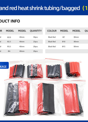 Heat Shrink Tubing Kit in Bag 127/164/328/530 Pcs 2:1 Heat Shrink Wire Heat Shrink Tube Connect Cover Wire Protection Sleeves