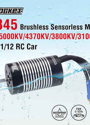 Rocket 2845 Waterproof Brushless Sensorless Motor 3100KV 3800KV 4370KV 5000KV for WLtoys 12428 1/12 RC Car