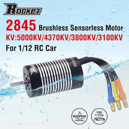 Rocket 2845 Waterproof Brushless Sensorless Motor 3100KV 3800KV 4370KV 5000KV for WLtoys 12428 1/12 RC Car
