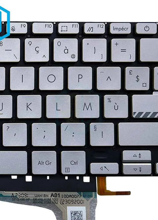 FR LA US SP Silver Black Backlight Keyboard For ASUS Vivobook X1402ZA X1404 X1405 X1403 Laptop Backlit Keyboards silver keycaps