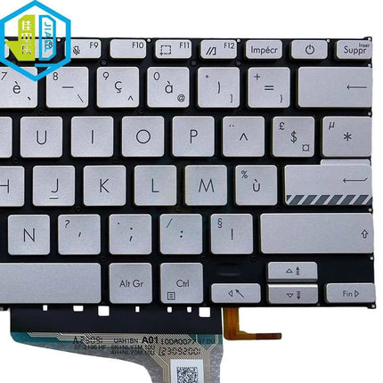 FR LA US SP Silver Black Backlight Keyboard For ASUS Vivobook X1402ZA X1404 X1405 X1403 Laptop Backlit Keyboards silver keycaps