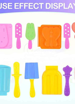 Stampo per pasta da gioco per gelato 3D Accessori per pasta da gioco Giocattoli artigianali fai-da-te per bambini Bambini Simpatico animale ghiacciolo Stampi per argilla da plastilina