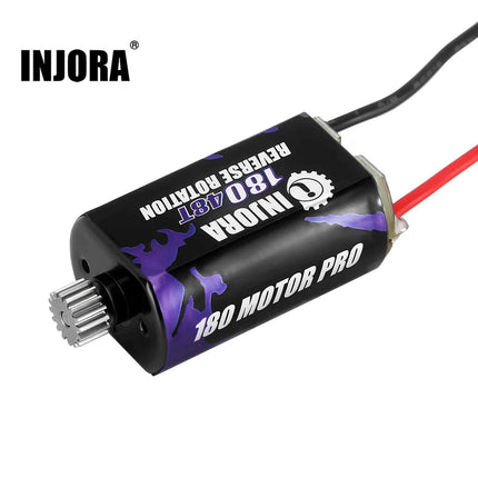 INJORA 180 Brushed Motor 48T with Stainless Steel Pinion for 1/18 1/24 FMS FCX18 FCX24 Upgrade (INM14)