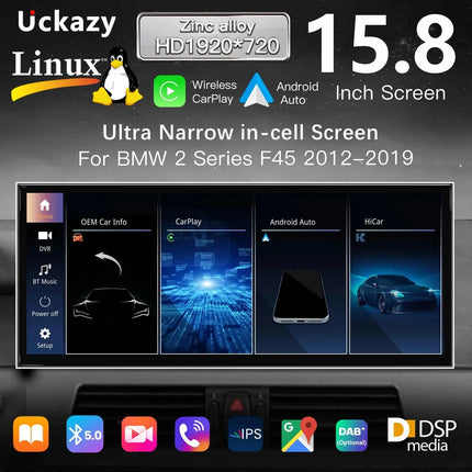 15.8 "Linux HD Screen Car Radio For BMW F45 F46 F87 2013-2018 NBT EVO Stereo Car Multimedia GPS Naviagtion DSP Touch Screen 4G Audio Carplay