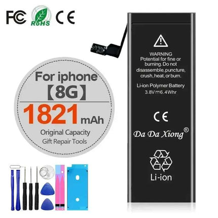 High Capacity Battery For iPhone 4 4S 5 5S 5C SE 2020 6 6S 7 8 SE2 Plus X XR XS 11 Pro Max Mobile Phone Pack New 0 Cycle Seal