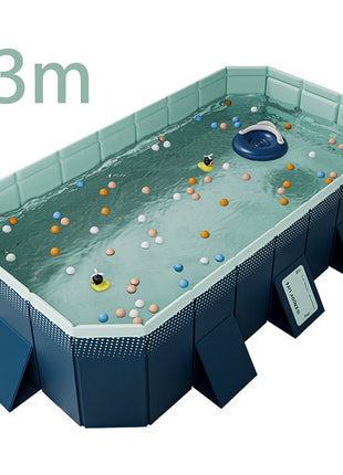 Family Pool Large Foldable Outdoor Pool Summer Water Party Pool Non-Inflatable Pool for Outdoor Garden