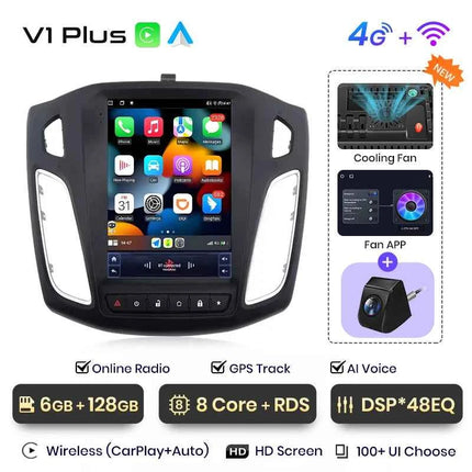Junsun 9.7'' For Tesla Style Android Car Radio For Ford Focus 3 MK 3 2011-2019 Carplay Auto Stereo Multimedia Player 2Din 4G DSP
