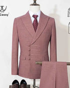 ST Cassy Elegant mens suits for wedding Slim fit Double Breasted Multiple buttons Casual Business Two-piece dress party outfit