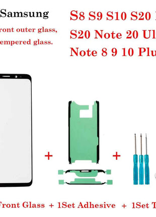 1Set Nuovo Display LCD Frontale In Vetro Esterno Touch Screen Esterno Pannello Obiettivo Per Samsung Galaxy S8 S9 S10 S20 Nota 8 9 10 Plus Ultra