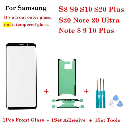 1Set Nuovo Display LCD Frontale In Vetro Esterno Touch Screen Esterno Pannello Obiettivo Per Samsung Galaxy S8 S9 S10 S20 Nota 8 9 10 Plus Ultra